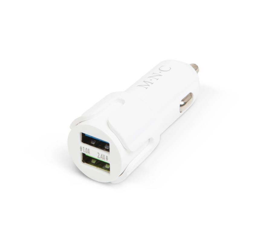 m.n.c-szivargyujto-adapter-2-x-usb-2-1a-feher_1.jpg M.N.C Szivargyújtó adapter - 2 x USB - 2,1A Fehér - Image 1