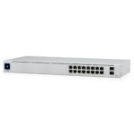 Ubiquiti UniFi Switch Gen2, 16x gigabit RJ45 port, 2xSFP port, 8x 802.3af/at PoE max. 60W, rackbe szerelhető