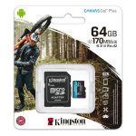 Kingston 64GB microSDXC Canvas Go! Plus Class 10 170R A2 U3 V30 Card + adapterrel - Image 3