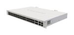MikroTik CRS354-48G-4S+2Q+RM rackes switch, 48xGbit RJ45 porttal, 4x SFP+, 2x 40GbE QSFP port, redundáns táp