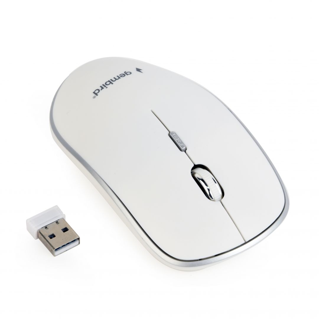 Gembird MUSW-4B-01-W wireless optical mouse White - Image 1