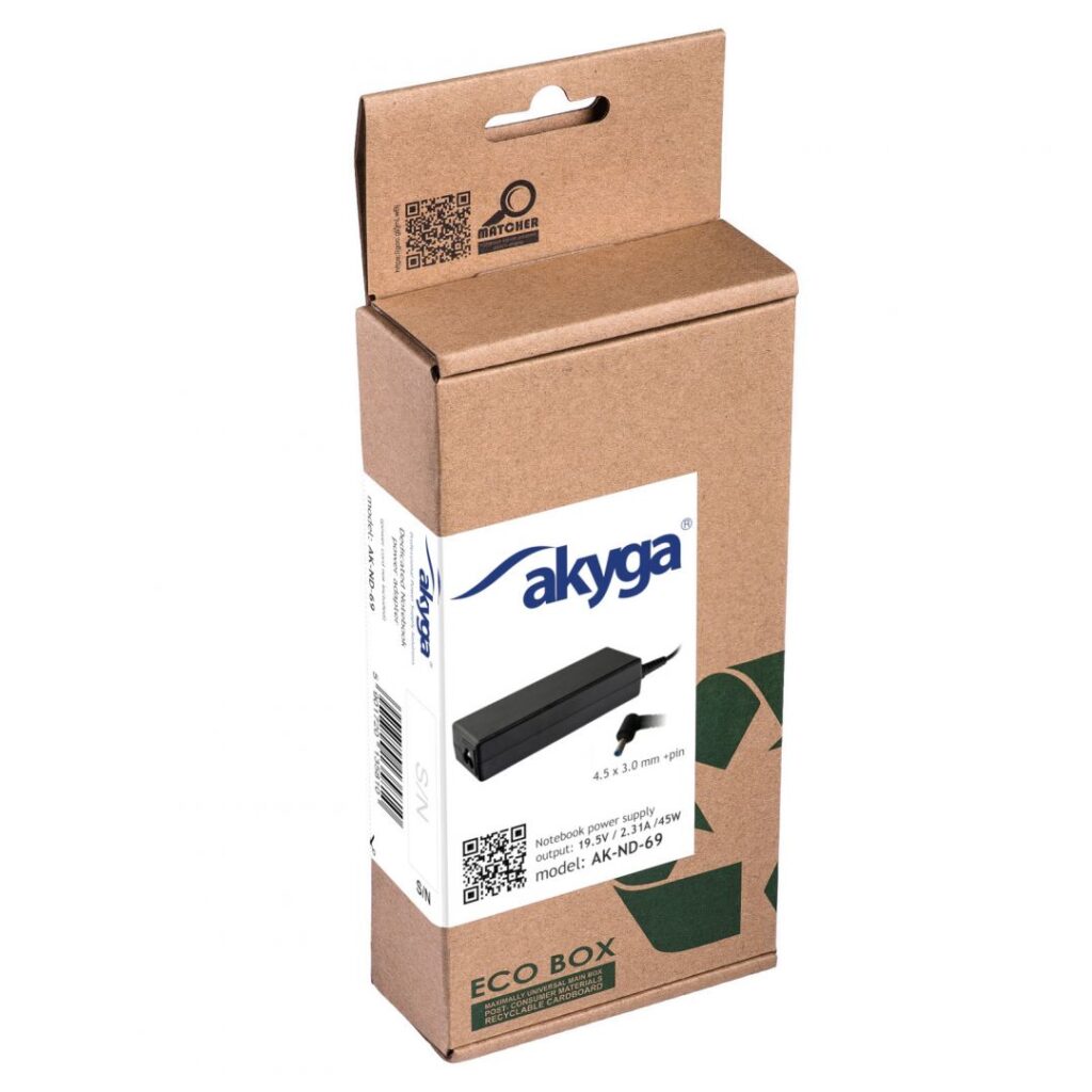 Akyga AK-ND-69 19,5V / 2,31A 45W 4,5x3mm HP hálózati notebook töltő - Image 4