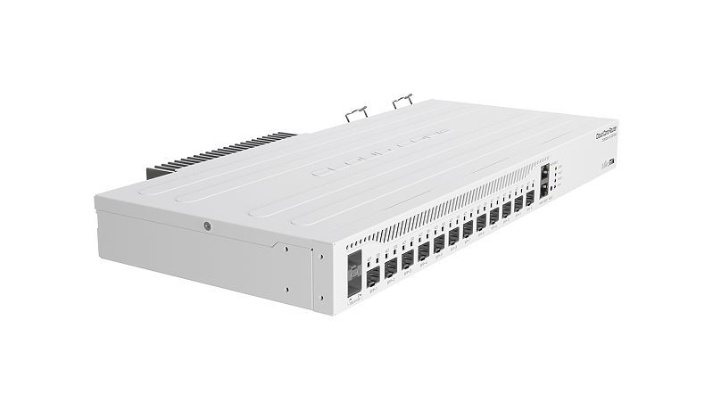 MikroTik 2004-1G-12S+2XS 12x SFP+ porttal, 2xSFP28 port, 1x gigabites RJ45, duál táp, 4GB RAM