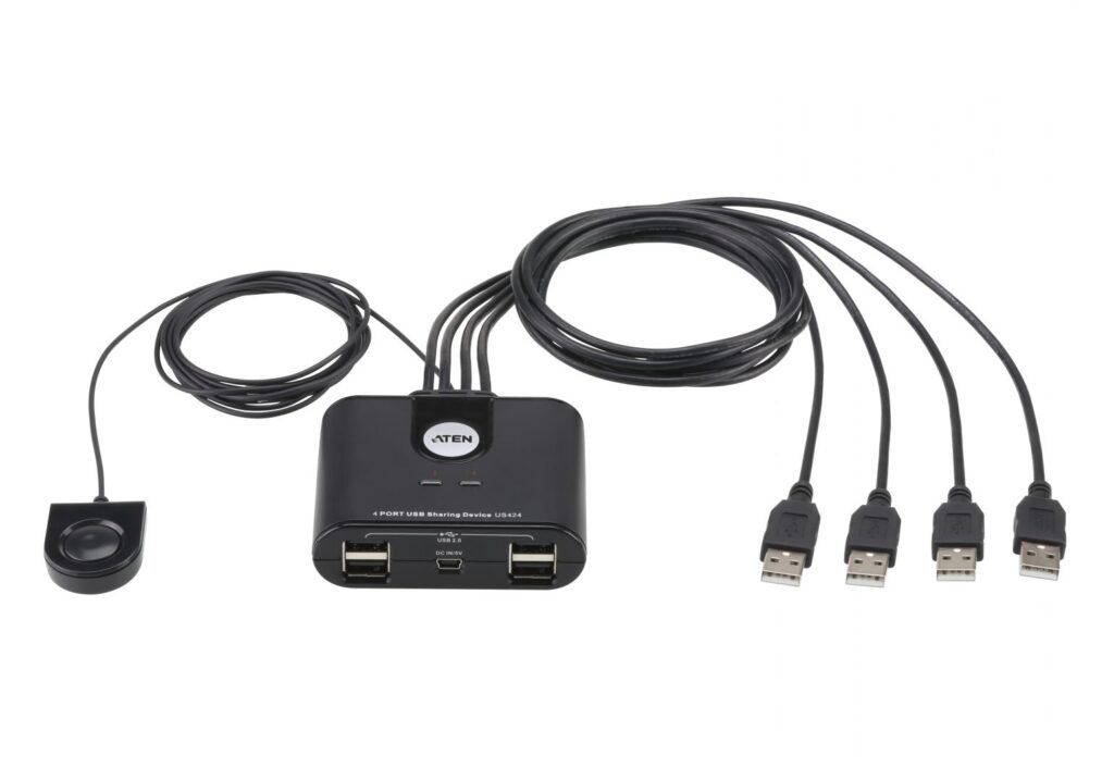 ATEN US424 4x4 USB2.0 Peripheral Sharing Switch - Image 2