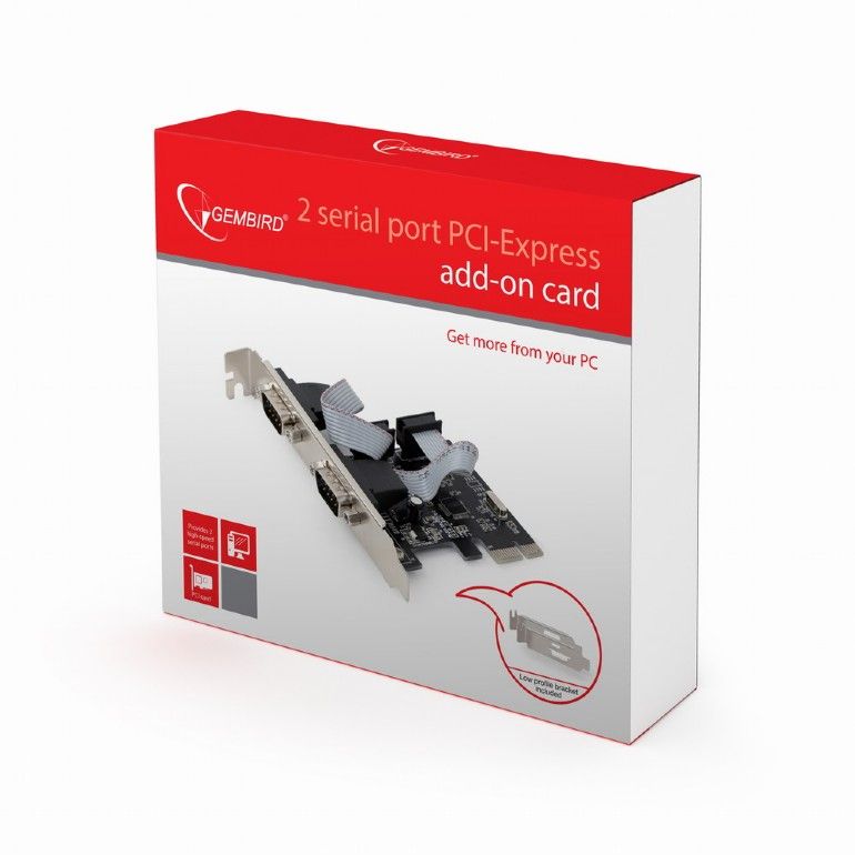 Gembird SPC-22 2 serial port PCI-Express add-on card, with extra low-profile bracket - Image 4