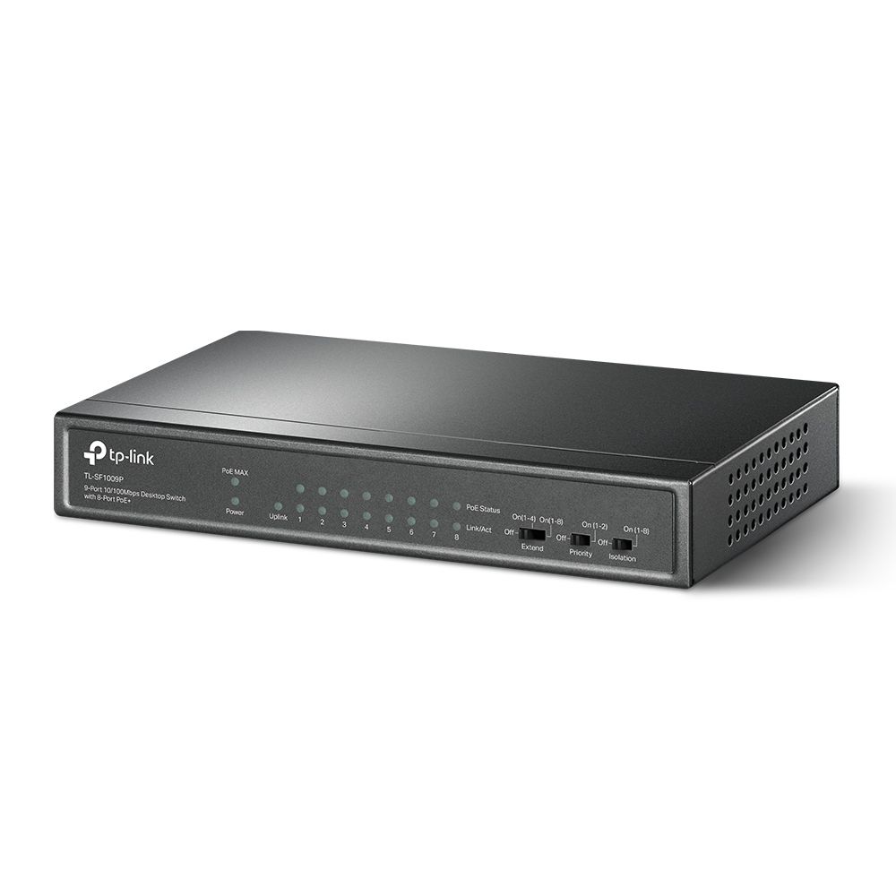 TP-Link TL-SF1009P 9-Port 10/100Mbps Desktop Switch with 8-Port PoE+ - Image 3