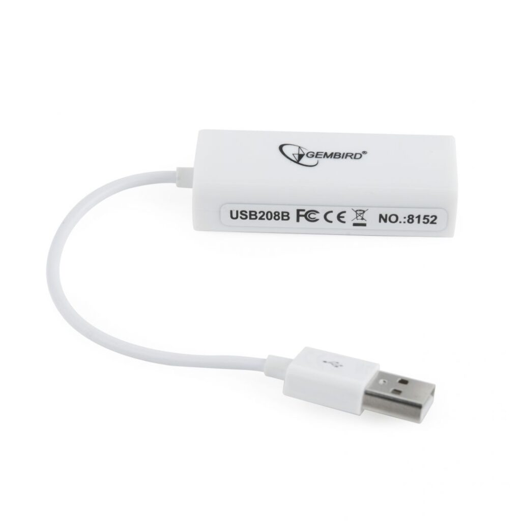 Gembird NIC-U2-02 USB2.0 LAN adapter White - Image 2