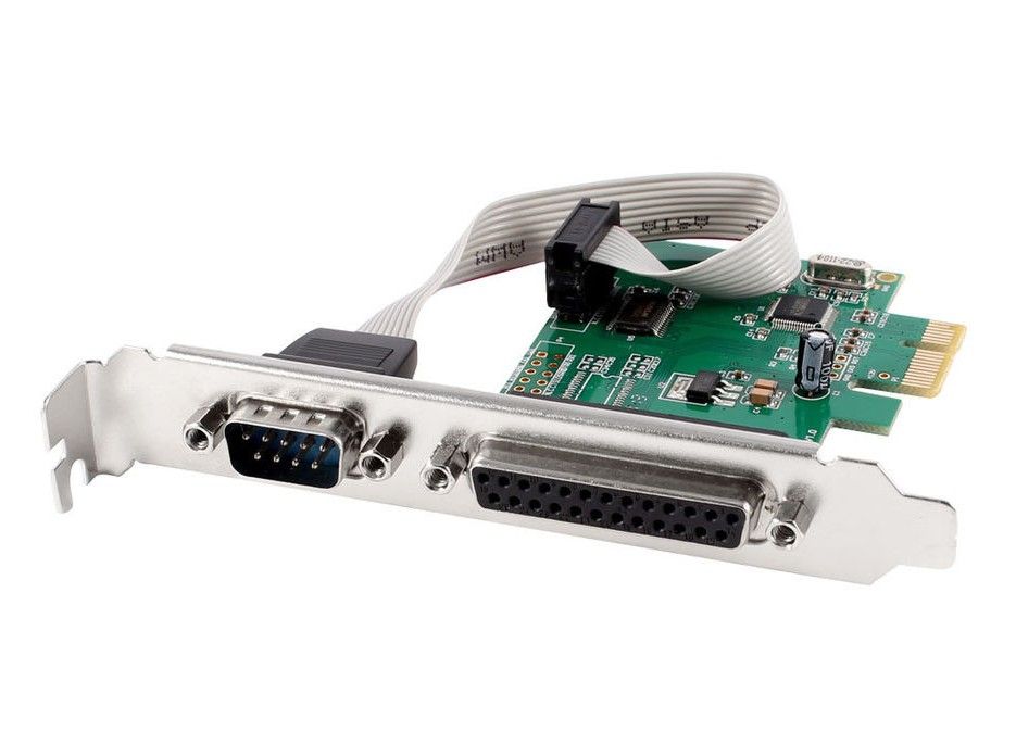 Gembird PEX-COMLPT-01 COM serial port + LPT port PCI-Express add-on card, with extra low-profile bracket - Image 1