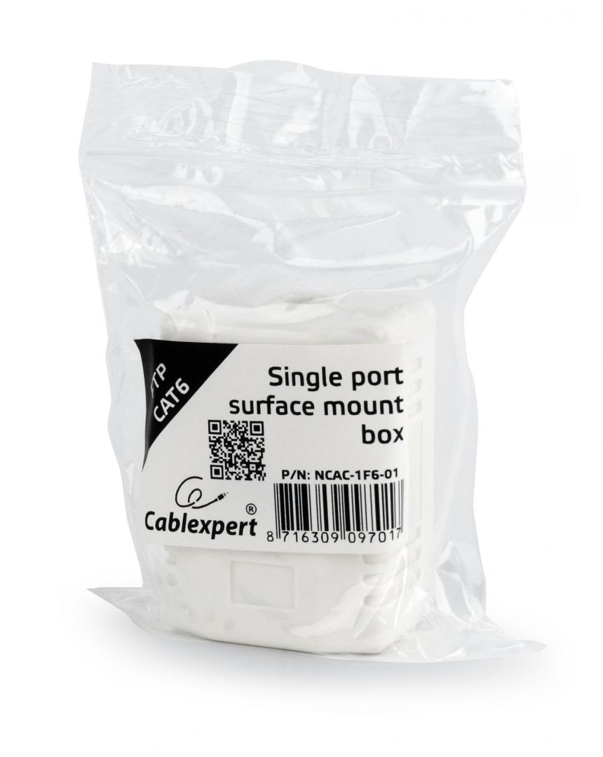 Gembird NCAC-1F6-01 CAT6 FTP single port surface mount box - Image 3