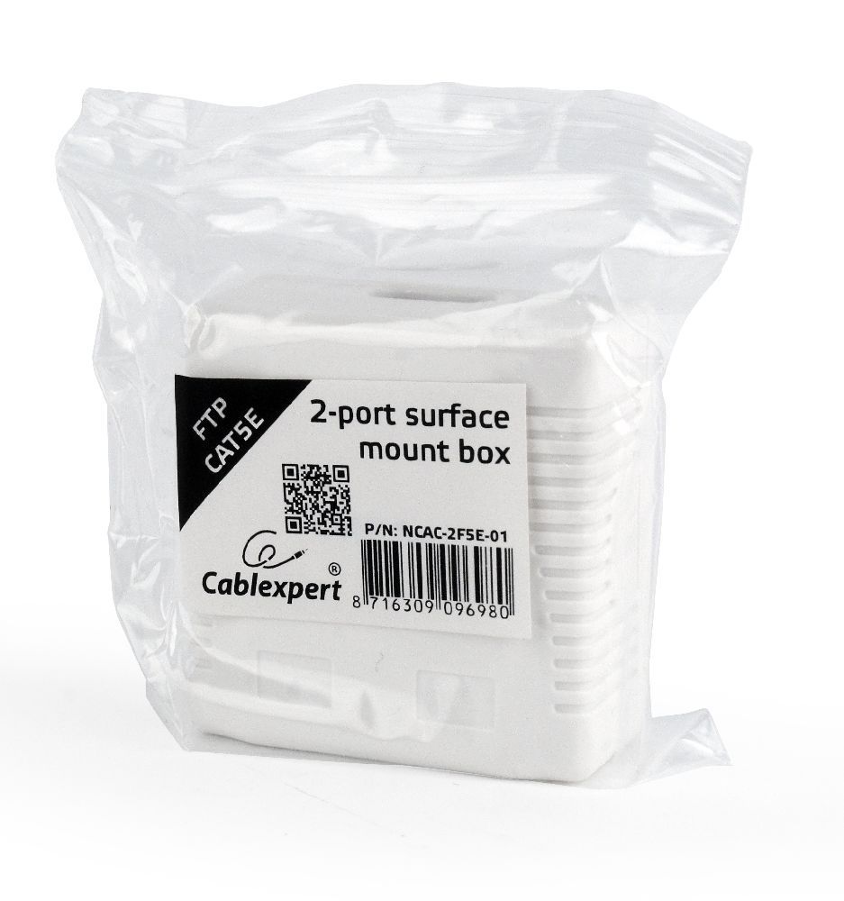 Gembird NCAC-2F5E-01 CAT5E FTP 2-port surface mount box - Image 3