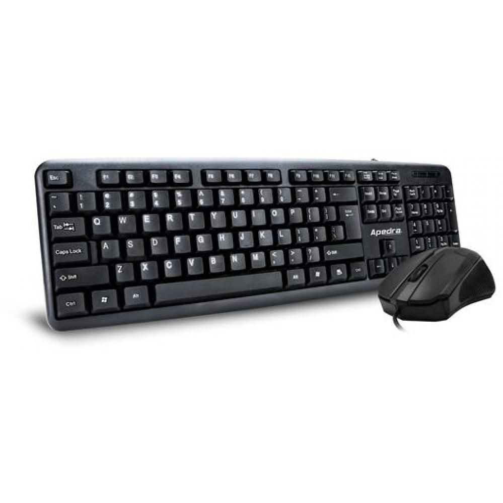 Apedra KM-520 keyboard + mouse Black HU - Image 1
