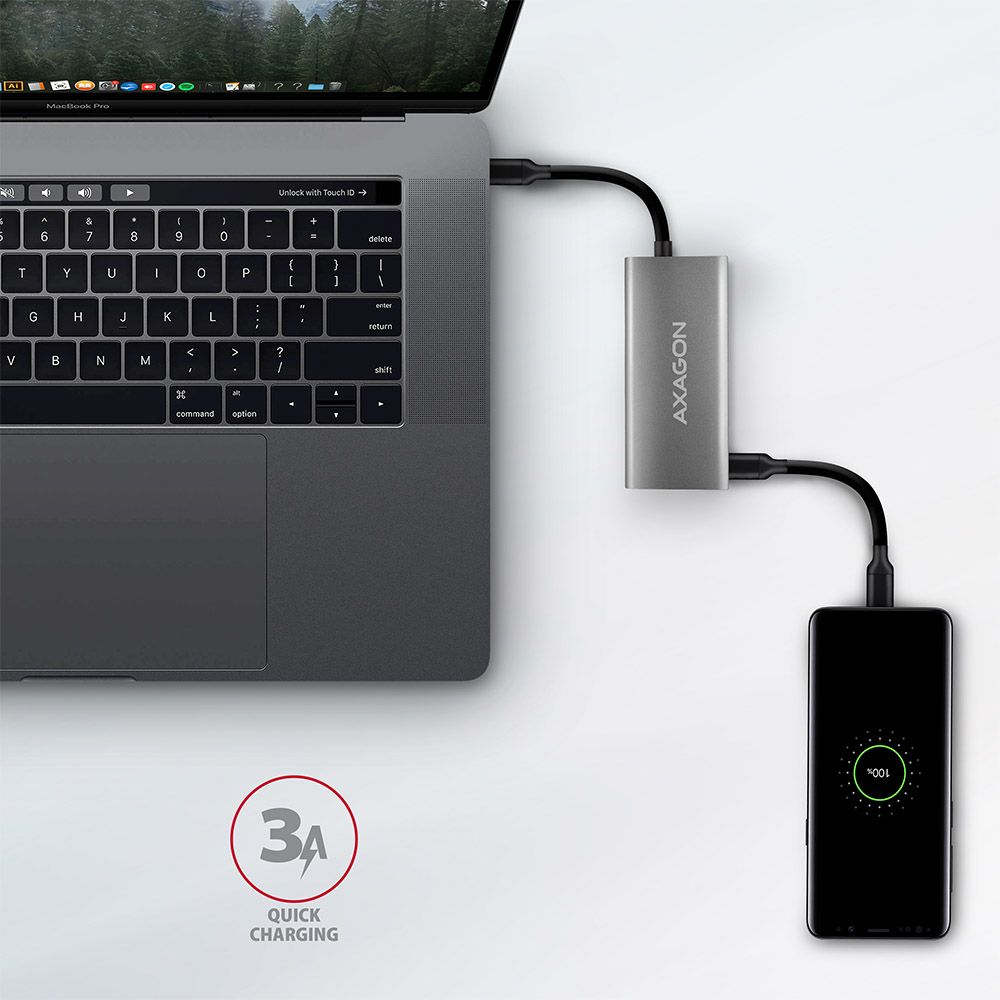 AXAGON HMC-4G2 SuperSpeed USB-C 10Gbps SpeedSter 4 hub - Image 5