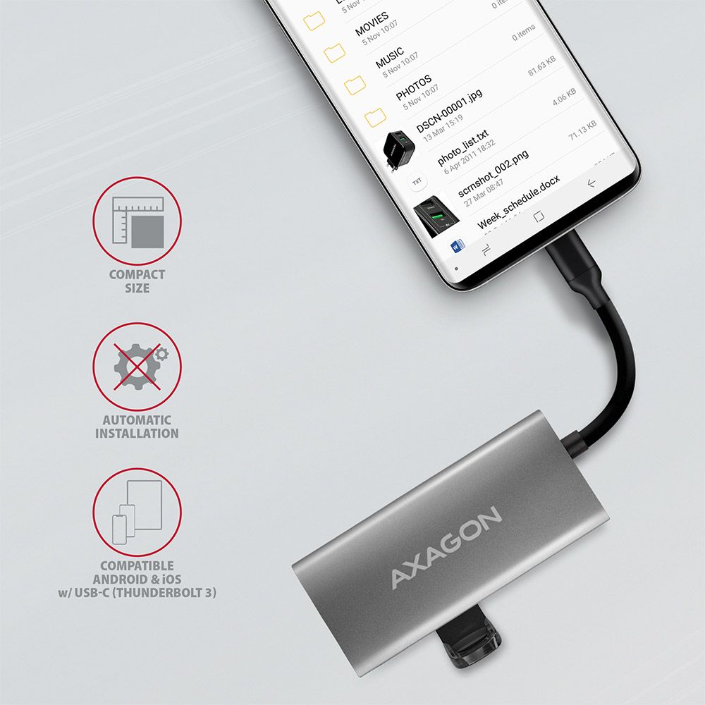 AXAGON HMC-4G2 SuperSpeed USB-C 10Gbps SpeedSter 4 hub - Image 6