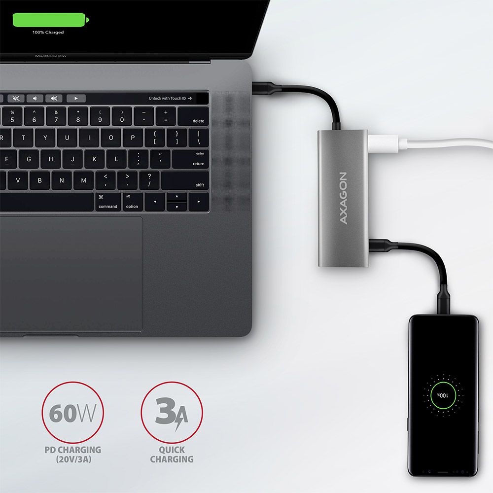 AXAGON HMC-5G2 SuperSpeed USB-C 10 Gbps SpeedSter 5H hub - Image 4