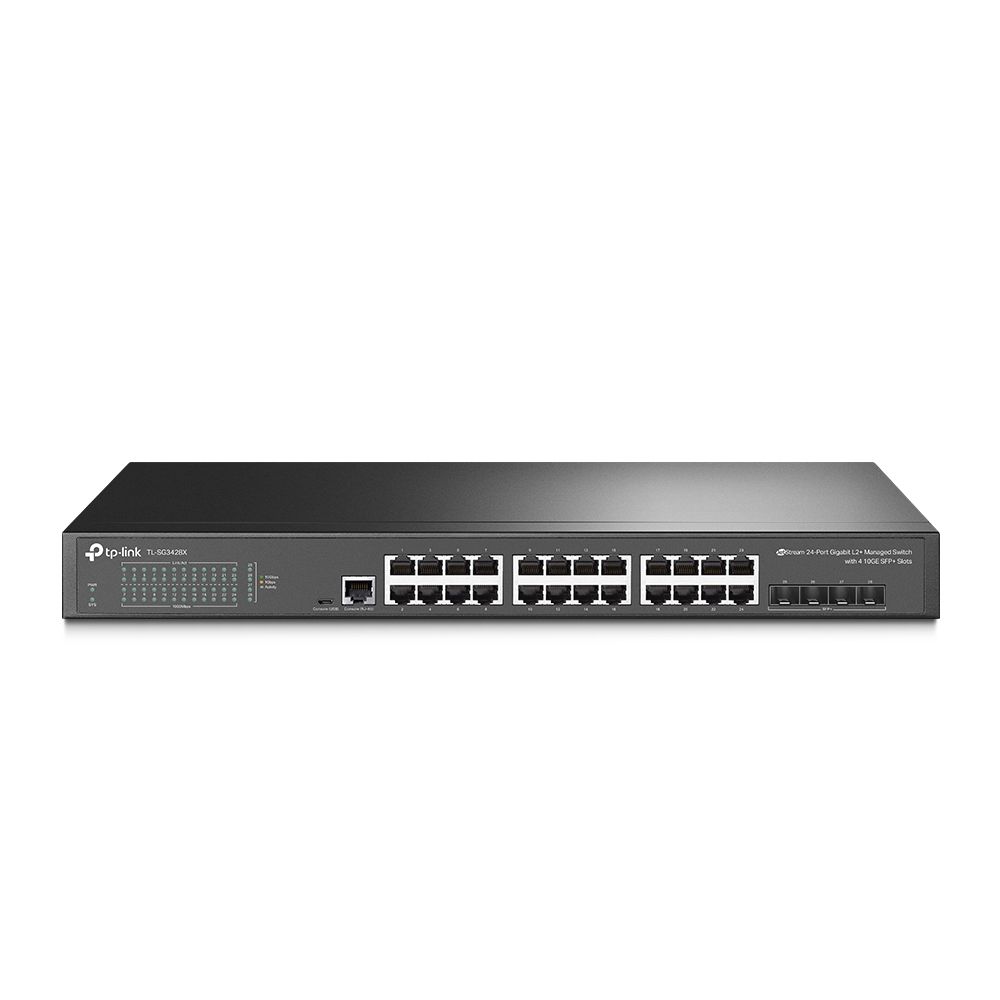 tp-link-tl-sg3428x-jetstream-24-port-gigabit-l2-managed-switch-with-4x10ge-sfp-_1.jpg TP-Link TL-SG3428X JetStream 24-Port Gigabit L2+ Managed Switch with 4x10GE SFP+ - Image 1