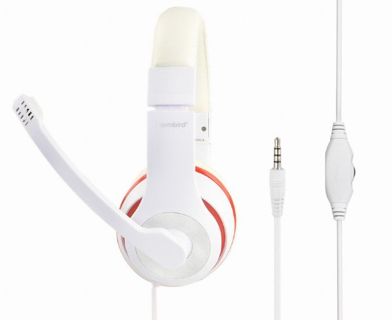 Gembird MHS-03-WTRD Stereo Headset White/Red - Image 2