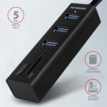 AXAGON HMA-CR3A USB3.2 multiport Hub 3-port + SD/microSD metal - Image 2
