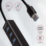 AXAGON HMA-CR3A USB3.2 multiport Hub 3-port + SD/microSD metal - Image 5