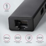 AXAGON HMA-GL3A USB3.2 multiport Hub 3-port + LAN metal black - Image 3