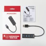AXAGON HUE-M1A SuperSpeed USB-A Mini Hub 4-Portos USB3.2 HUB Metal black - Image 5