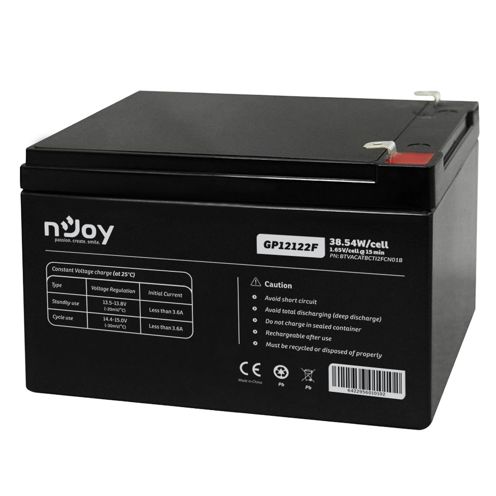 njoy-12v-12ah-szunetmentes-akkumulator-1db-csomag_1.jpg Njoy 12V/12Ah szünetmentes AGM akkumulátor 1db/csomag - Image 1