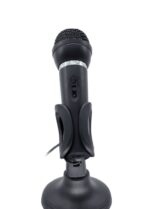 Gembird MIC-D-04 condenser microphone with desk-stand Black - Image 2