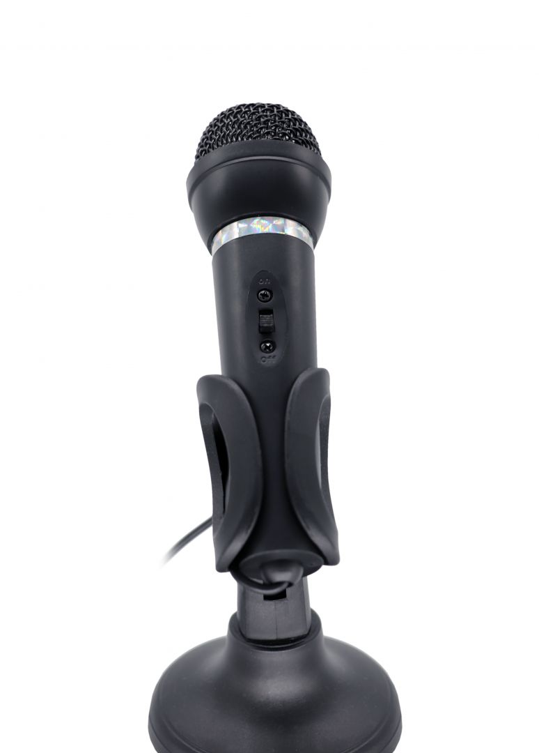 Gembird MIC-D-04 condenser microphone with desk-stand Black - Image 2