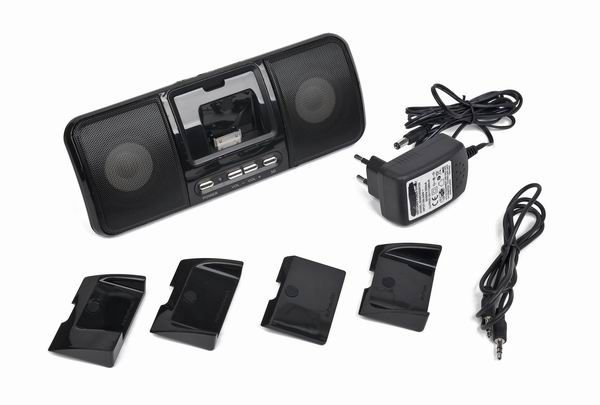 Gembird SPK321i Portable speakers with universal dock for iPhone and iPod Black - Image 3