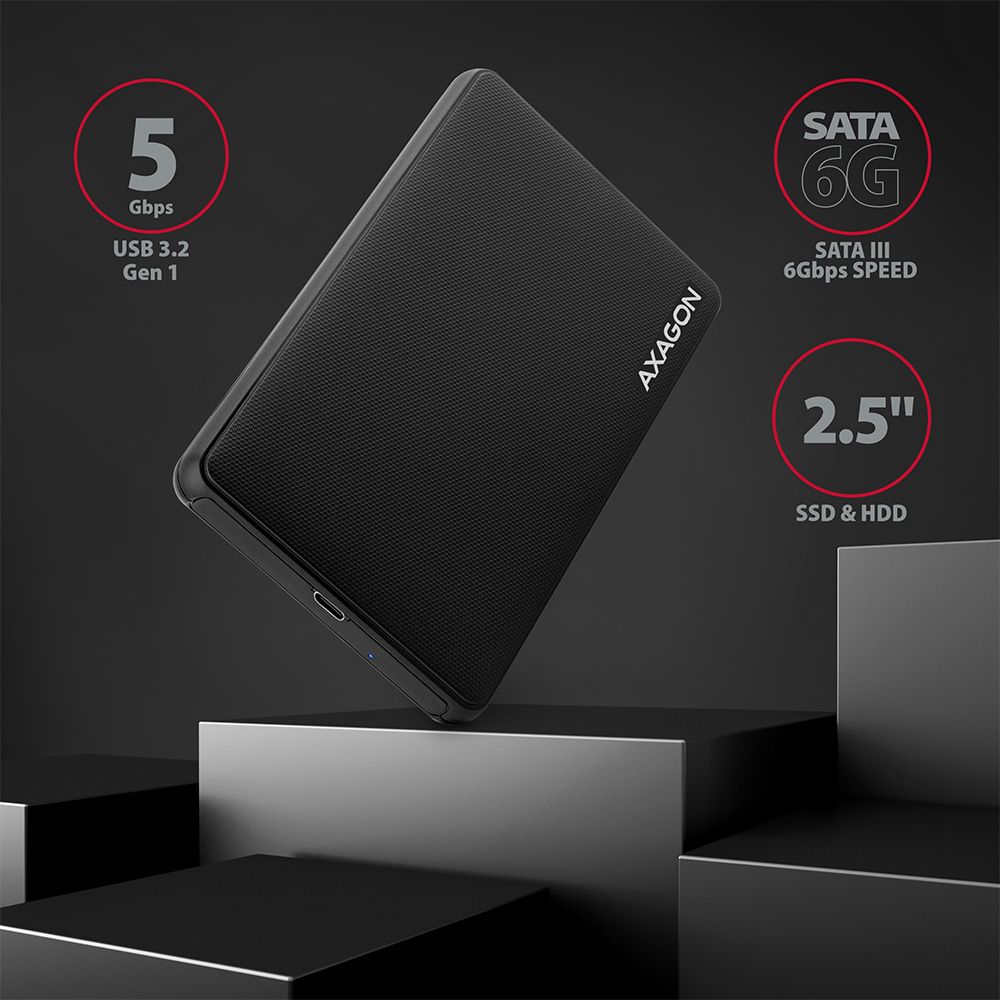 AXAGON EE25-SLC SuperSpeed USB-C SLIDE box Black - Image 2