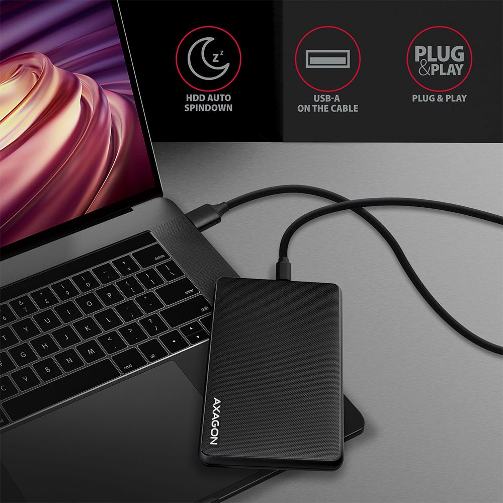 AXAGON EE25-SLC SuperSpeed USB-C SLIDE box Black - Image 6