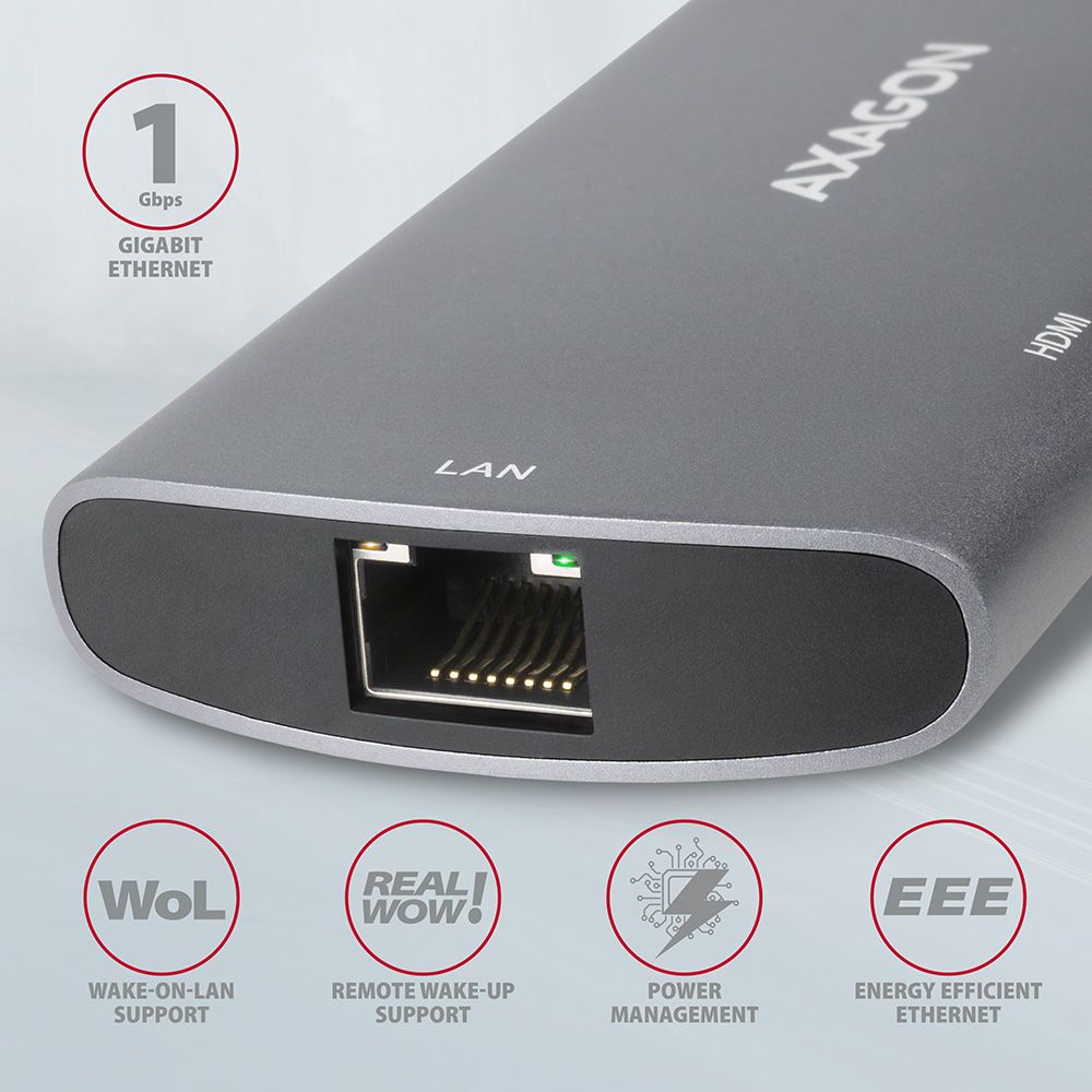 AXAGON HMC-6M2 SuperSpeed USB-C Combo 6in1 Hub - Image 4