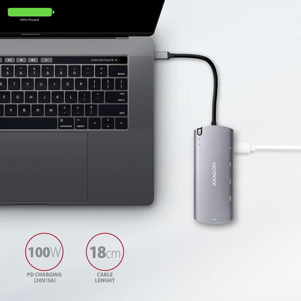 AXAGON HMC-6M2 SuperSpeed USB-C Combo 6in1 Hub - Image 7
