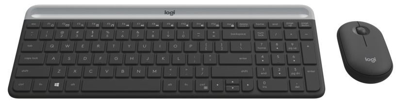 Logitech MK470 Slim Wireless Keyboard and Mouse Combo Black/Silver DE - Image 1
