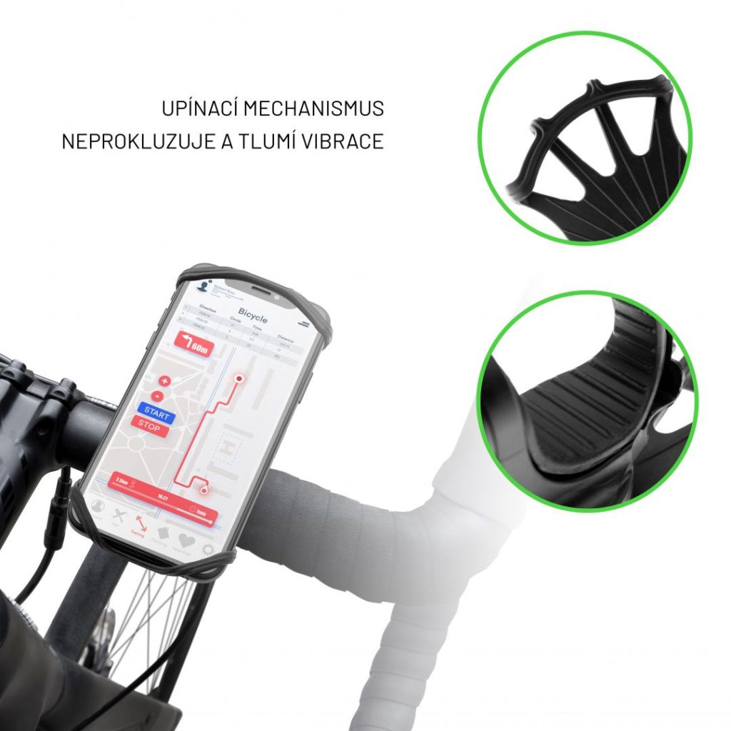 FIXED Bikee 2 szilikon telefontartó kerékpárra, fekete - Image 14
