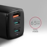 AXAGON ACU-DPQ65 QC4 + USB-C PD Wall Charger Black - Image 2
