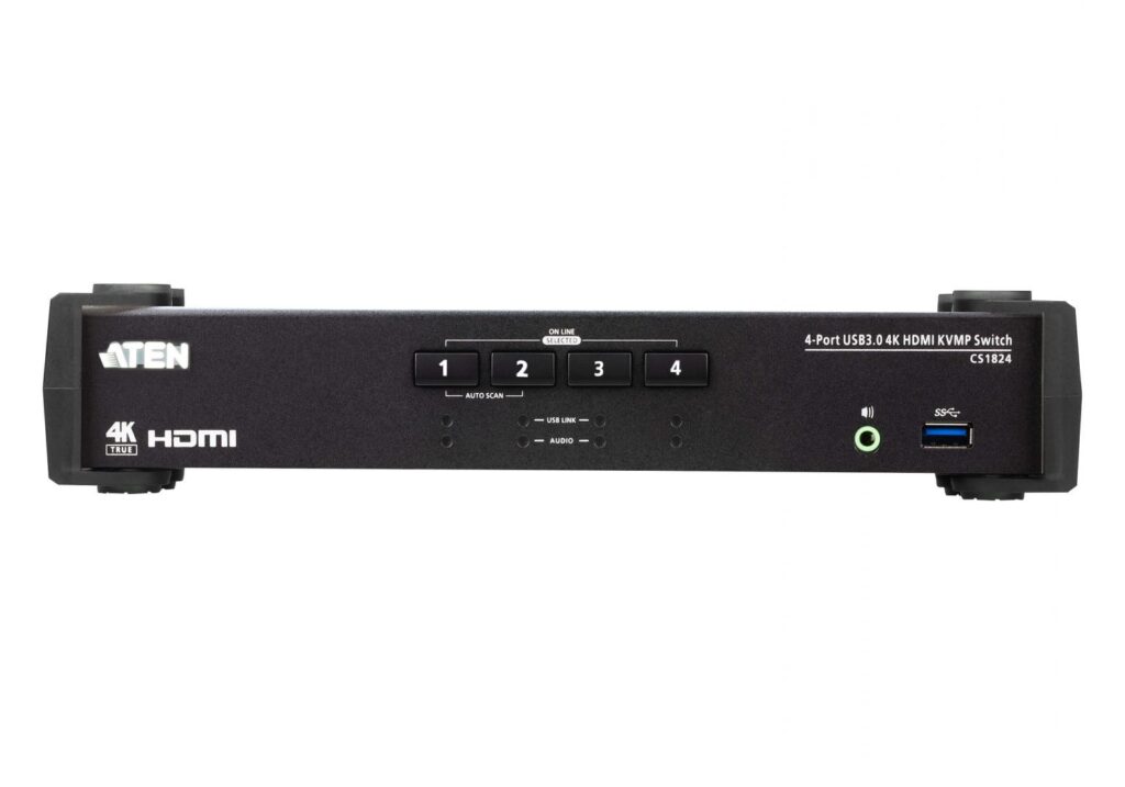 ATEN 4-Port USB 3.0 4K HDMI KVMP Switch with Audio Mixer Mode - Image 3