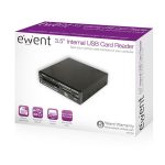 Ewent 3.5 inch Internal Card reader for your PC with USB port Frontpanel Black - Image 6