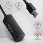 AXAGON HUE-M1AL SuperSpeed USB-A Mini Hub 4-Portos USB3.2 HUB Metal black - Image 4