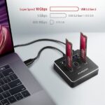 AXAGON ADSA-M2C SuperSpeed USB-C 10 Gbps Dual NVMe M.2 SSD Clone Master Dock - Image 4