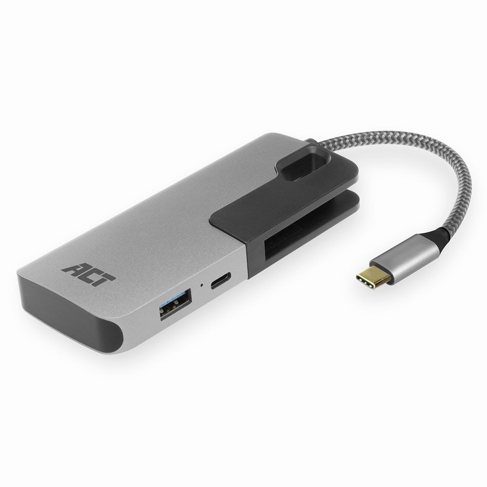 ACT AC7052 USB-C Hub 3 port with CardReader Grey - Image 1