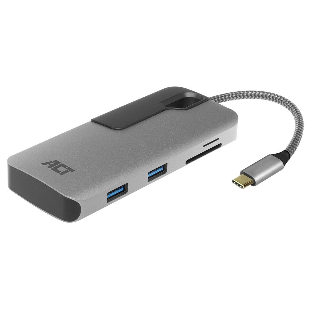 ACT AC7052 USB-C Hub 3 port with CardReader Grey - Image 3