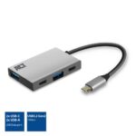ACT AC7070 Hub 4 port with 2x USB-C and 2x USB-A Grey - Image 2