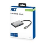 ACT AC7070 Hub 4 port with 2x USB-C and 2x USB-A Grey - Image 4