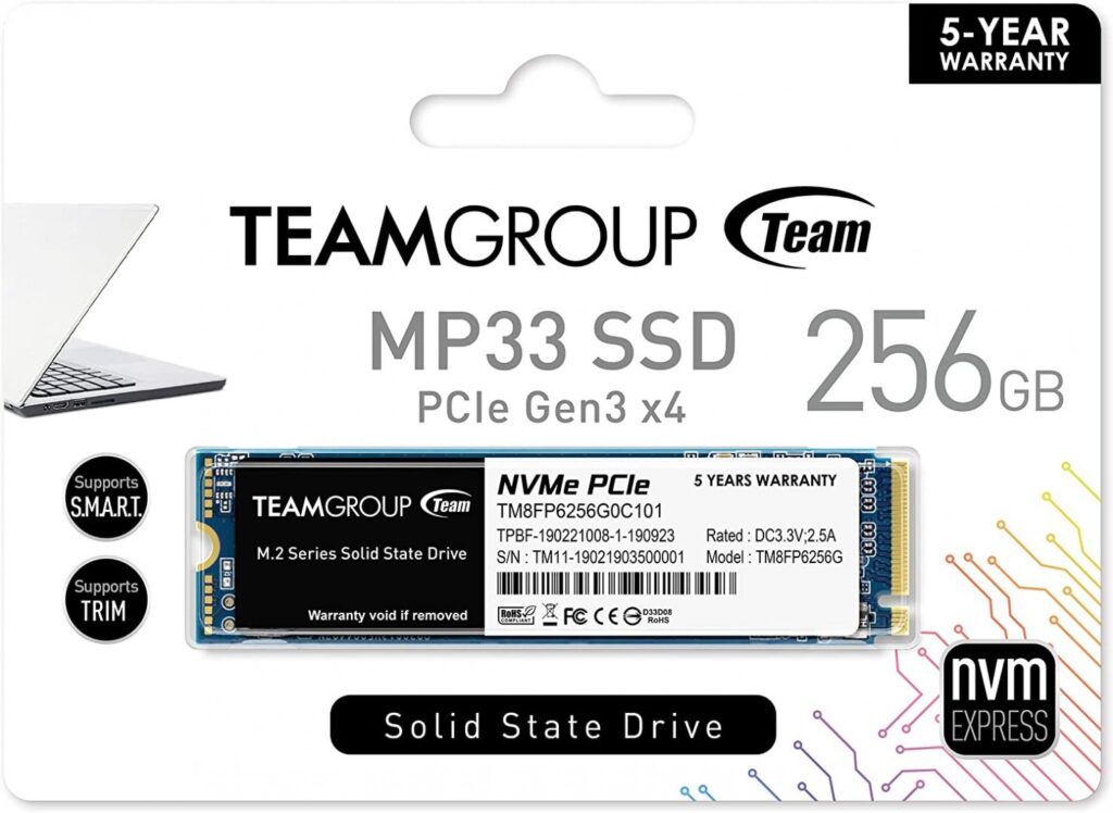 TeamGroup 256GB M.2 2280 NVMe MP33 - Image 3
