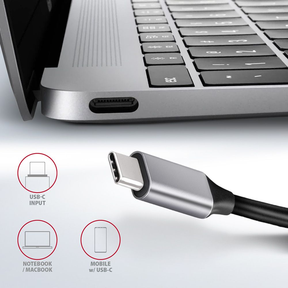 AXAGON HMC-6GL SuperSpeed USB-C Combo 6in1 Hub Black - Image 7