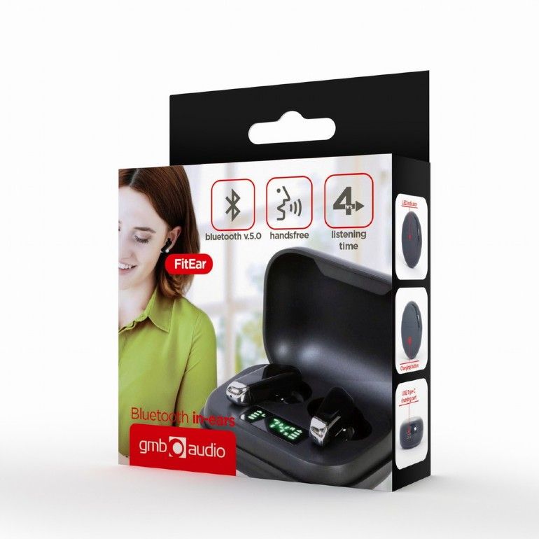 Gembird FitEar-X300B Bluetooth TWS in-ears FitEar Black - Image 5