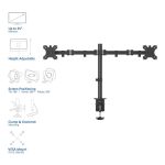 ACT AC8302 Monitor Desk Mount For 2 Monitors / Up to 35" VESA Black - Image 6