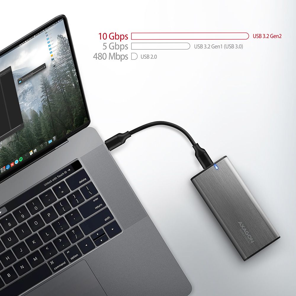 Axagon EEM2-SG2 USB-C 3.2 Gen2 - M.2 NVMe SSD ház - Image 8