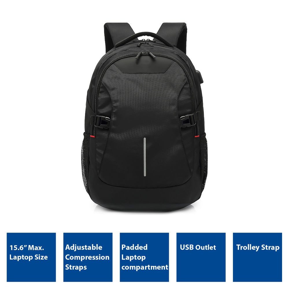 ACT AC8530 Global Backpack with USB charging port 15,6" Black - Image 2