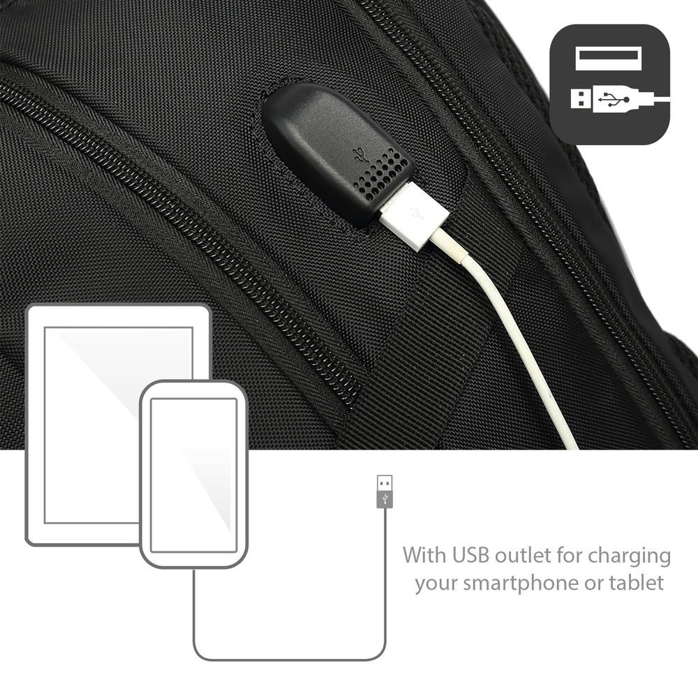 ACT AC8530 Global Backpack with USB charging port 15,6" Black - Image 4